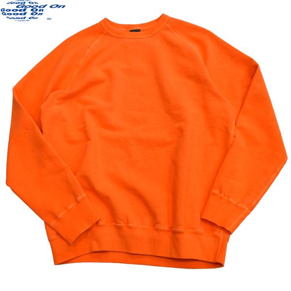 グッドオン GOODON ラグランクルースウェットシャツ オレンジ 101