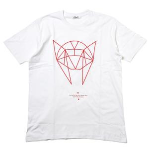 GEOMETRIC ASUKA T-Shirt (WHITE×RED)