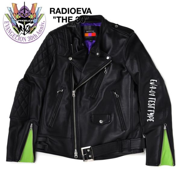 EVA-01 MONSTER LEATHER JACKET by JAM HOME MADE（BLA...