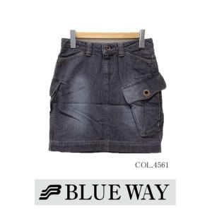 BLUE WAY ブルーウェイ レディースデニムフラットポケットスカート定価8295円