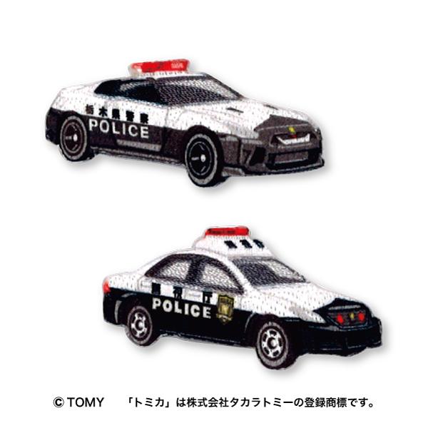 TOM27 「トミカ」２個付きワッペン　日産 GT-R パトロールカー/トヨタ クラウン パトロール...