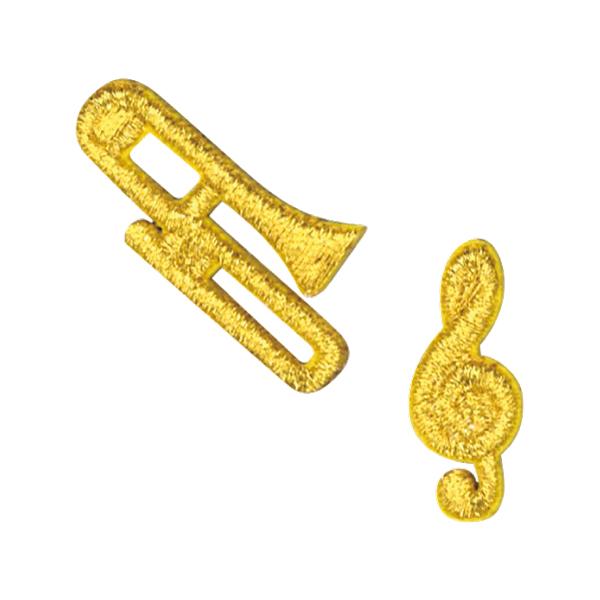 25063　【Golden embroidery collection】ワッペン トロンボーン シー...