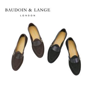 BAUDOIN&LANGE ボードインアンドランジ SAGAN CLASSIC BUCKLE ASTERIA SUEDE　バックルローファー 【ブラウン・ブラック】｜itempost