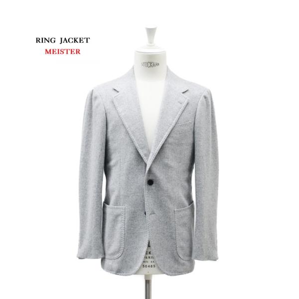 【 WINTER SALE】ブリティッシュカシミヤ ジャケット ライトグレー Model No-28...