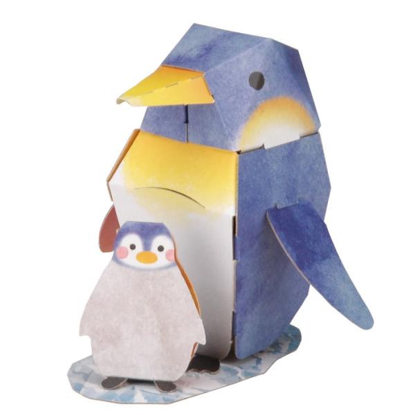 ハコモ hacomo mini ペンギン ペーパークラフト 誕生日プレゼント 子供 おもちゃ 小学生...