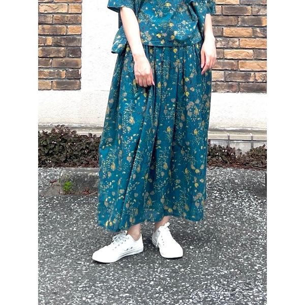 SOIL/ソイル　COTTON FLOWER PRINT GATHERED SKIRT・　NSL24...