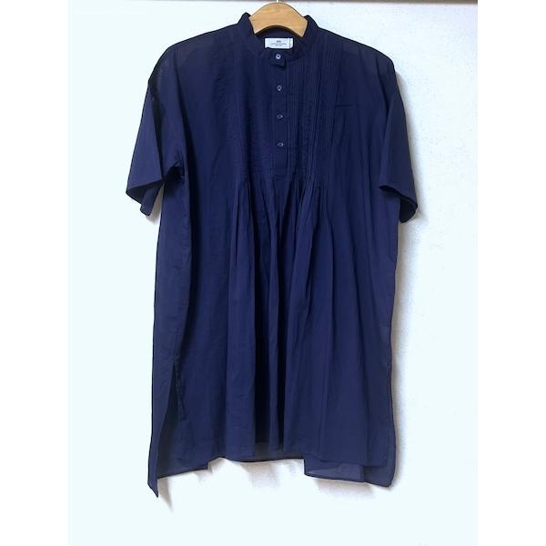 SOIL/ソイル 　80s COTTON VOILE PLAIN BANDED COLLAR SHO...