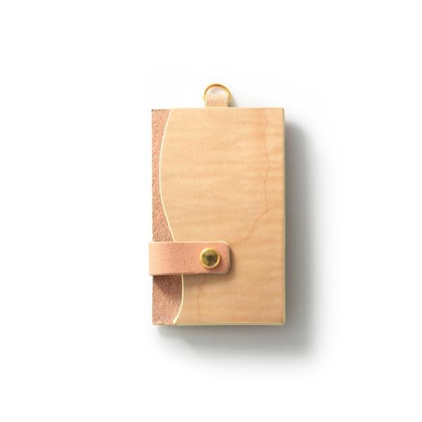 パスケース/ナチュラル/カーリーメイプル/サドルレザー