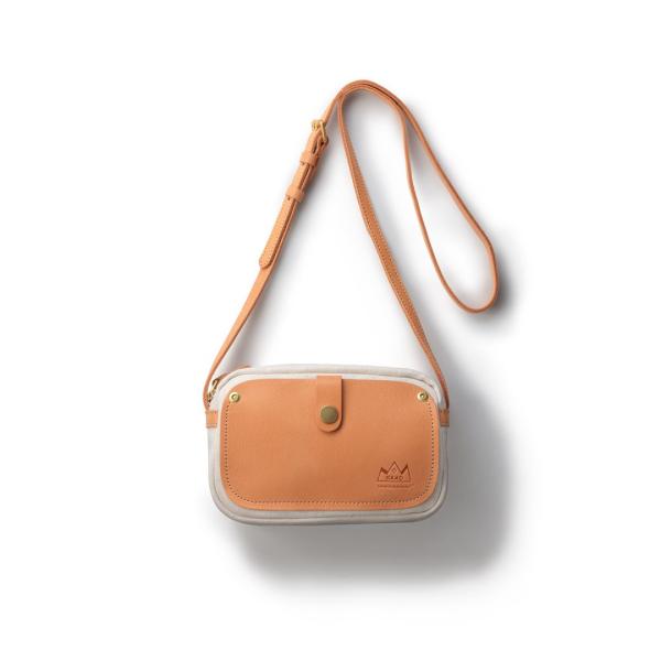 ショルダーバッグ/ホワイト/キャンバス/サドルレザー