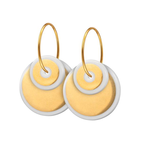 HALO duo hoop【WHITE / GOLD】