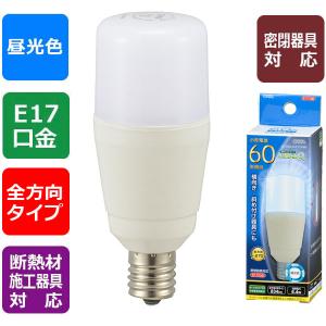 オーム電機（OHM） LDT6D-G-E17 IG92 LED電球 T形＜昼光色・E17口金＞