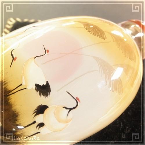 鼻煙壷 鼻煙香 58 秋の鶴 ツル 内側から手描き 工芸品 鼻煙壺 内絵 ガラス瓶