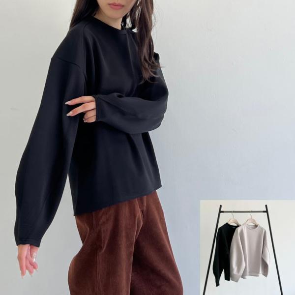 2重織ストレッチジャージ＿コクーン袖プルオーバー