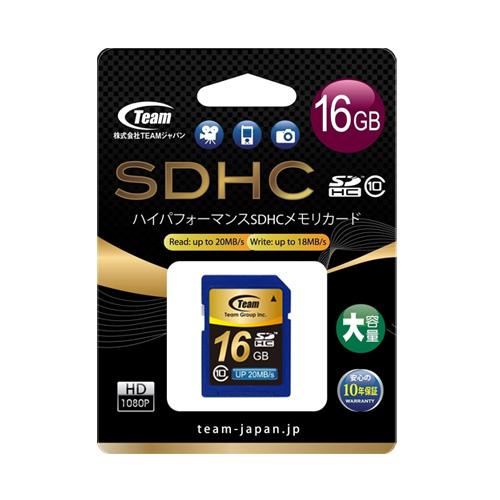 Team Japan Class10 高速20MB/s SDHCカード 16GB　チームジャパン S...