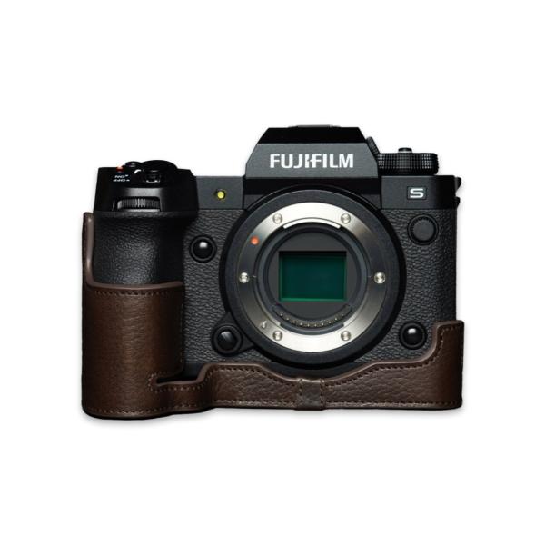 TP Original FUJIFILM X-H2S 用 ボディーハーフケース ダークブラウン