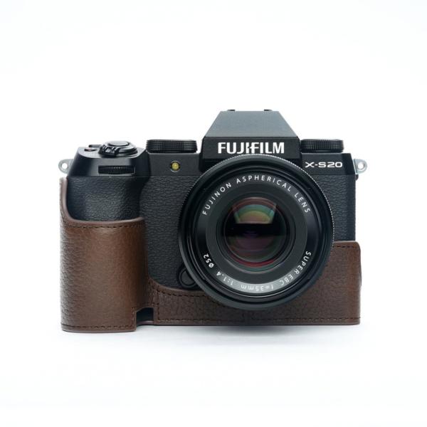 TP Original FUJIFILM X-S20用 ボディーハーフケース ダークブラウン