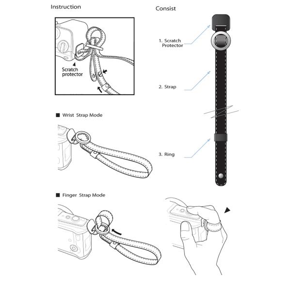 GARIZ コンパクトデジタルカメラ用 本革リスト＆フィンガーストラップ XS-WFSN3 ライトブ...