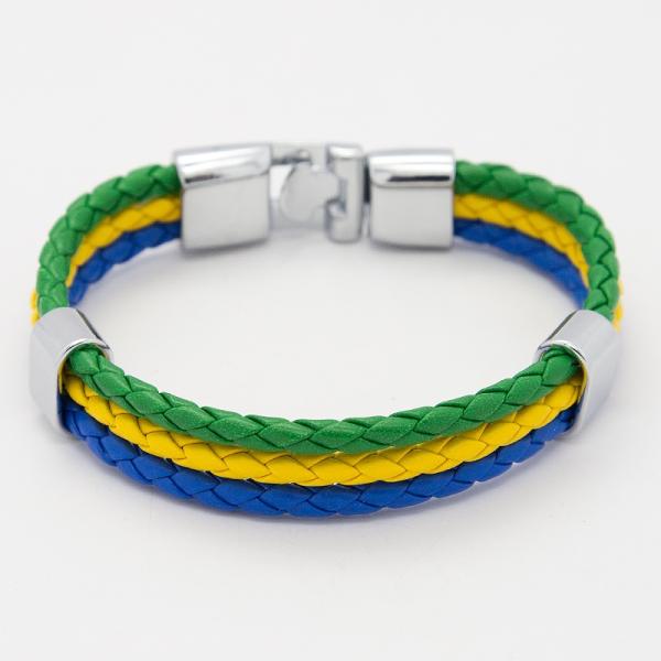 ブラジルカラー3色組紐ブレスレット｜取り外し簡単！