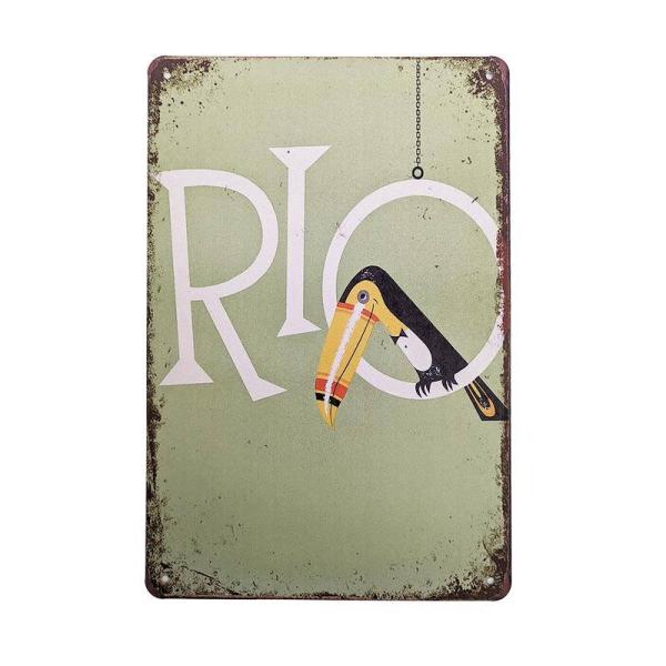 アンティーク風RIOトゥッカーノデザイン壁掛けインテリアプレート｜看板