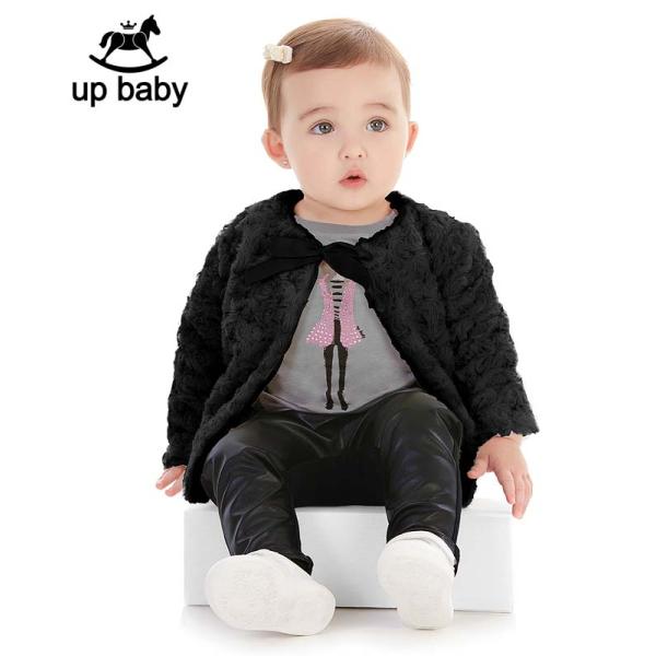 ◆期間限定セール◆【UP BABY】女の子ふわふわ長袖ボレロ【ファー・パーティー】ブラック