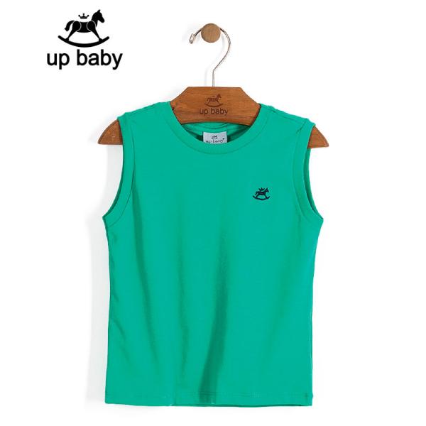 【UP BABY】男の子シンプルロゴタンクトップ【子供服1才〜3才・重ね着にもおすすめ】グリーン