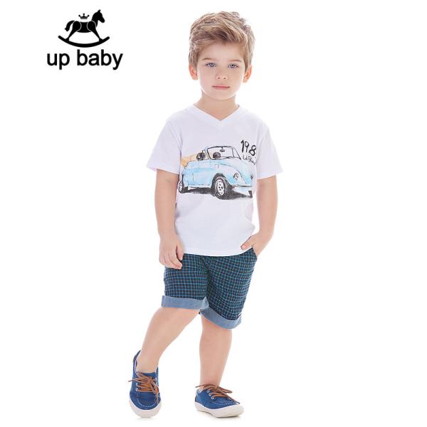 【UP BABY】男の子Tシャツ＆ハーフパンツセット【子供服・デイリー・お出かけ着にも】オープンカー...