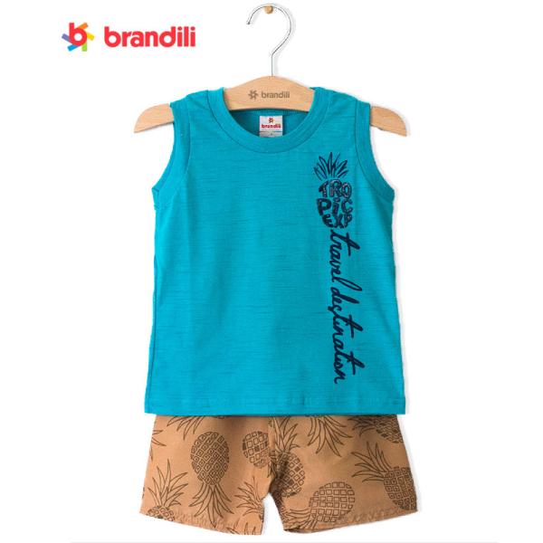 【BRANDILI】男の子タンクトップ＆ショートパンツ【上下セット・トロピカル】パイナップル柄｜アク...