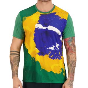 【BRASIL】アートタッチブラジル国旗デザインTシャツ | グリーン｜itempost