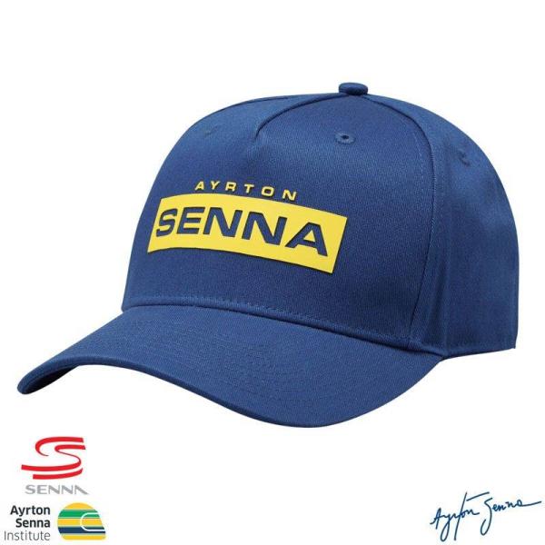 アイルトン・セナ SENNAロゴ公式キャップ  ネイビーブルー Ayrton Senna 帽子