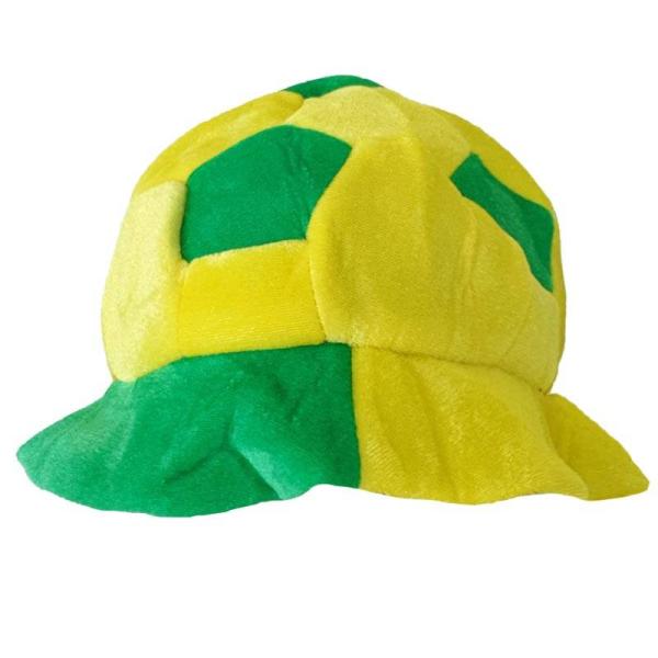 ブラジルカラーハット サッカーボール【イベント・スポーツ観戦、かぶりもの】帽子