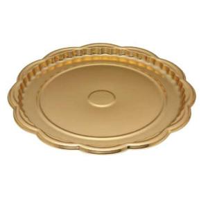 【ホールケーキ用トレー】フラワーゴールドトレー ...の商品画像