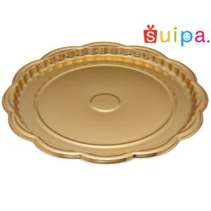 【ホールケーキ用トレー】フラワーゴールドトレー...の詳細画像1
