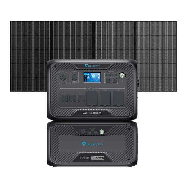 BLUETTI 大容量バックアップ電源 AC500+拡張バッテリーB300S+ソーラーパネルPV35...