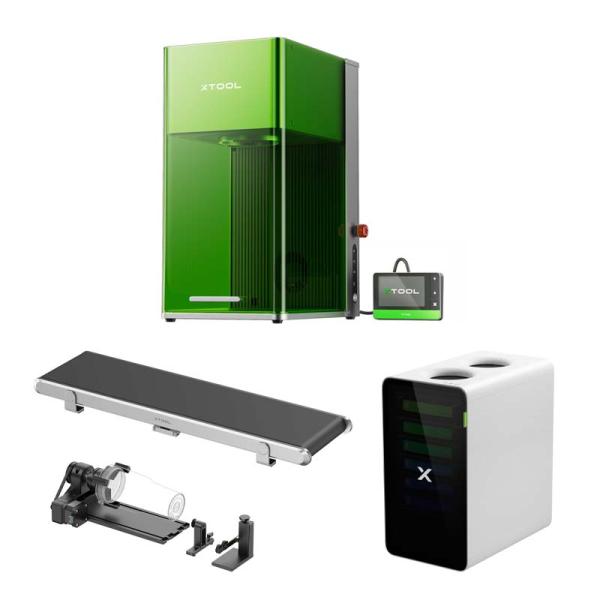 XTOOL ダブルレーザー彫刻機 F1 Ultra All-in 1キット（本体+コンベア+RA2 ...