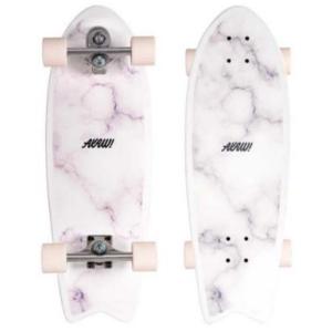 AKAW Surf Skate Complete　Concrete Marble Wave White   サイズ：9.5×30×17wbインチ　【送料無料】【完成品】【サーフスケート】【コンプリートセット】【ス｜itempost