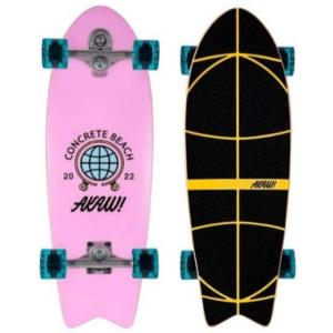 AKAW Surf Skate Complete　Concrete Beach Pink Yellow   サイズ：9.5×30×17wbインチ　【送料無料】【完成品】【サーフスケート】【コンプリートセット】【ス｜itempost