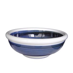 砥部焼 梅山窯 7寸玉縁鉢 呉須巻の商品画像