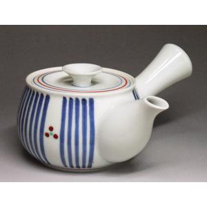 砥部焼 梅山窯・平急須(十草三つ文)