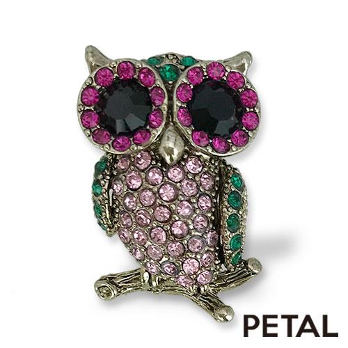 紳士なフクロウがやってきたブローチ【PETAL MARKET】