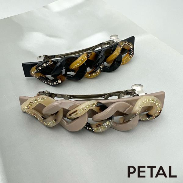 NEW French Style ツイストビジューバレッタ【PETAL MARKET】
