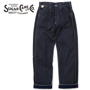 【SUGAR CANE（シュガーケーン）】 WABASH STRIPE ENGINEER PANTS 9oz. ウォバッシュストライプ エンジニアパンツ PAINTER PANTS ペインターパンツ sc40786｜itempost