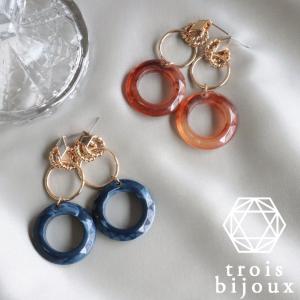 チタンピアス オーバルリングメタル×アクリル｜itempost