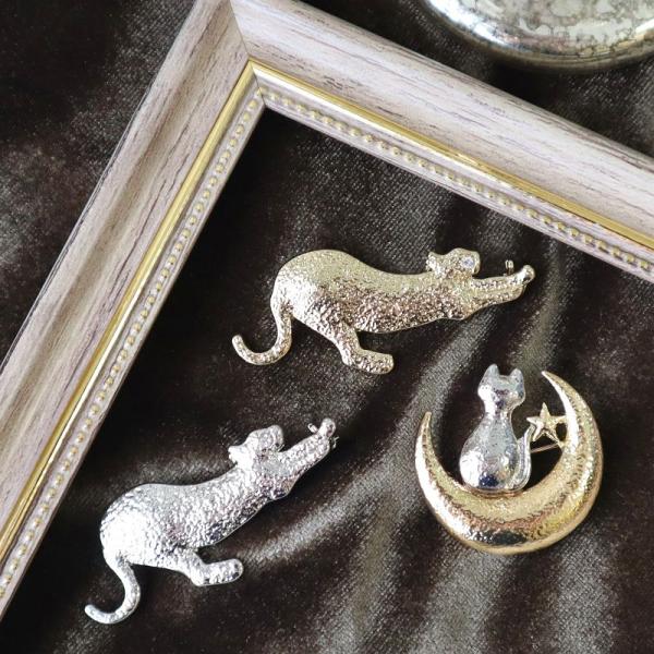 ブローチ moon＆catメタルアソート