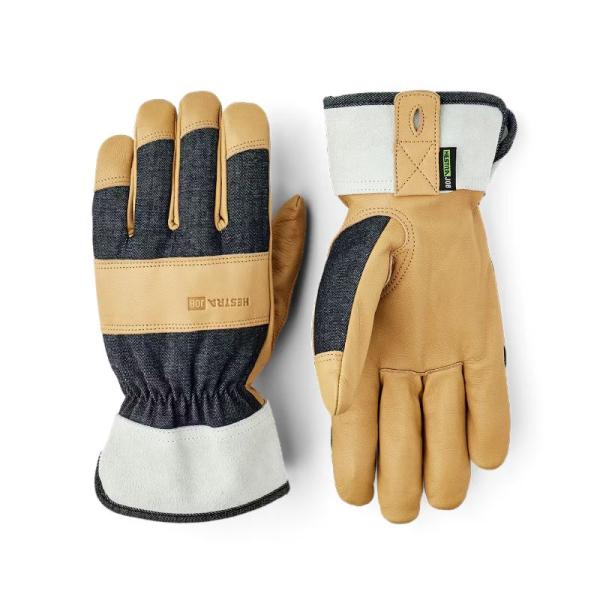 Hestera　デニム＆レザーグローブ　8サイズ　ガーデニング手袋　インディゴ