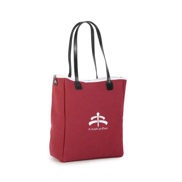 イタリア製トートバッグ　MaKeBe　Hay Burn Bag　バーガンディカラー（赤）
