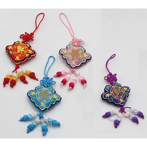 中国御守り香り袋　刺繍飾り福袋 5個入り　インテリアストラップ　虫よけ　魔除け　端午の節　車飾り　中...