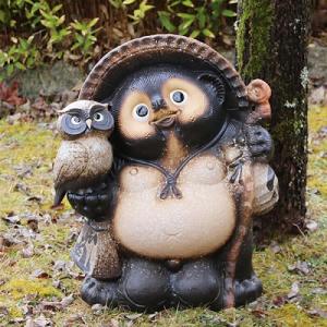 信楽焼きたぬき 50号福狸 陶器タヌキ しがらき焼 ［ta-0328