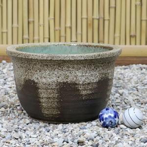 10号灰流し睡蓮鉢 信楽焼 金魚鉢、メダカ鉢に...の詳細画像2