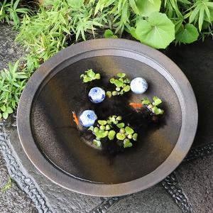 20号金彩水鉢 信楽焼 金魚鉢、メダカ鉢にお勧...の詳細画像2