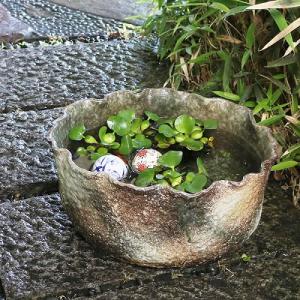 13号窯肌小判水鉢 信楽焼 金魚鉢、メダカ鉢に...の詳細画像1